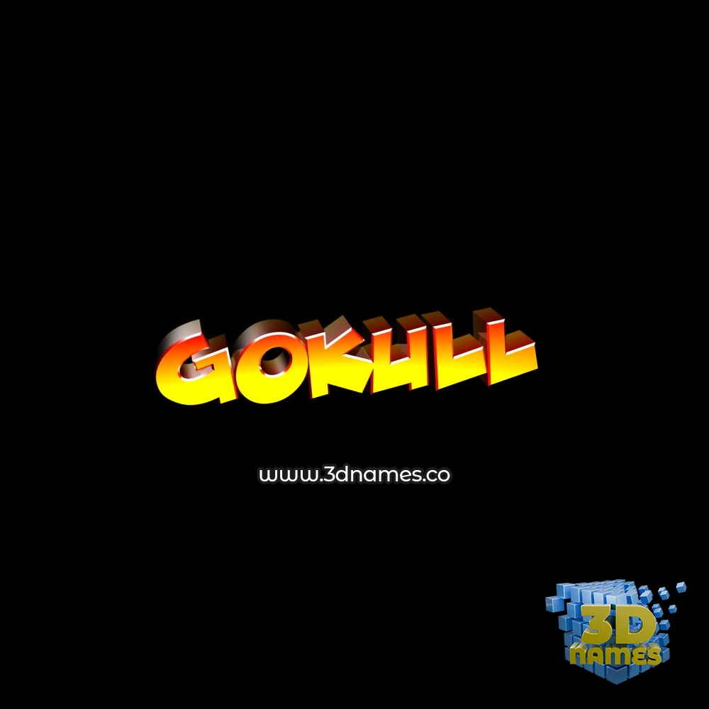 gokull in Black Background style - 3D name wallpaper