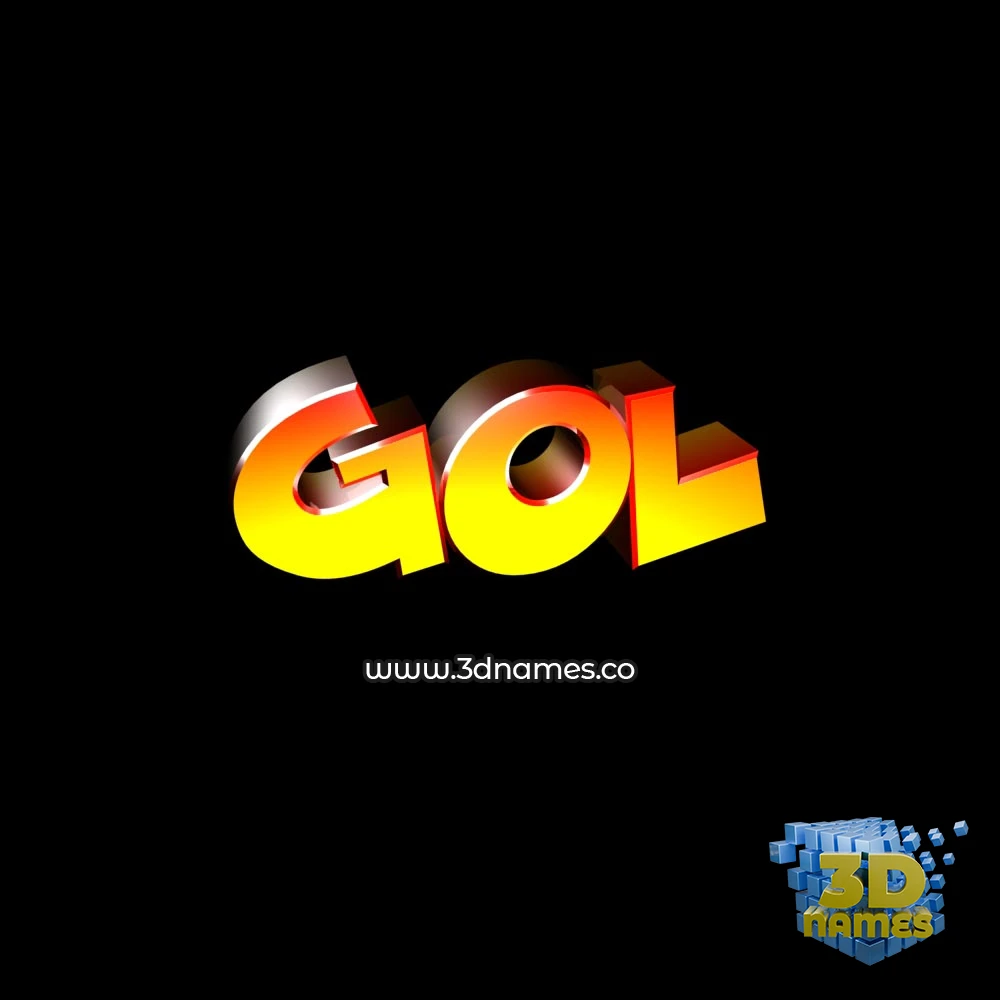 gol in Black Background style - 3D name wallpaper