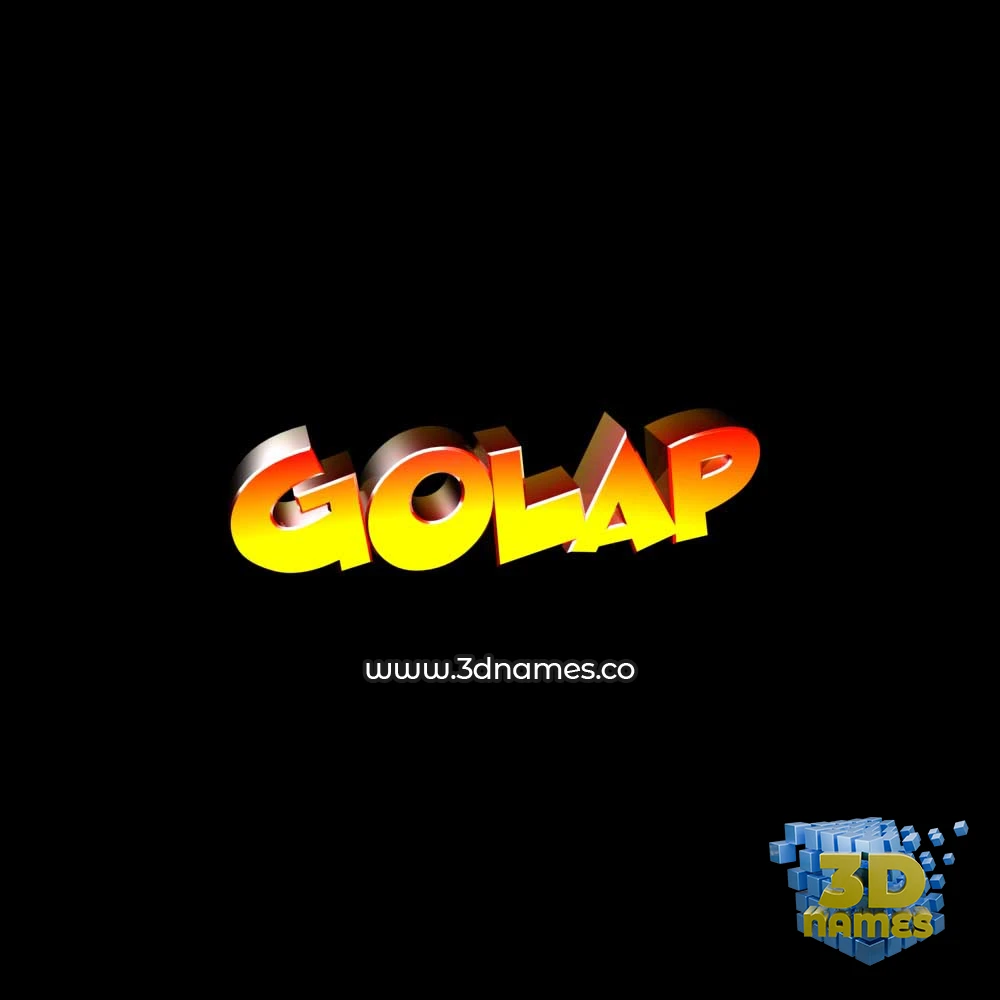 golap in Black Background style - 3D name wallpaper