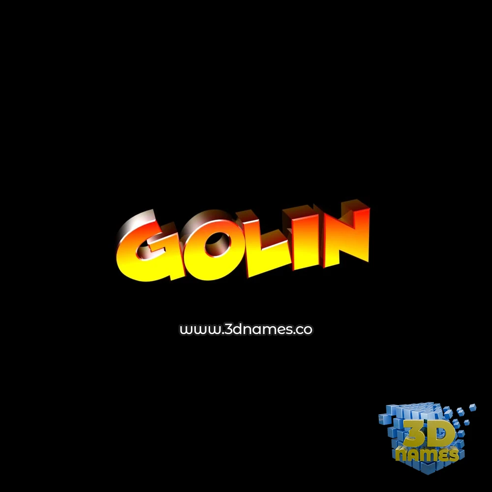 golin in Black Background style - 3D name wallpaper