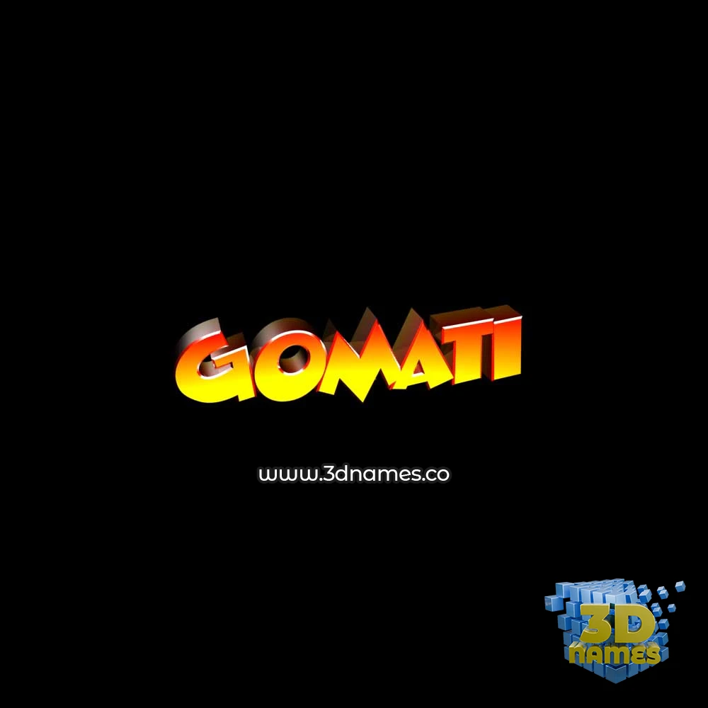 gomati in Black Background style - 3D name wallpaper