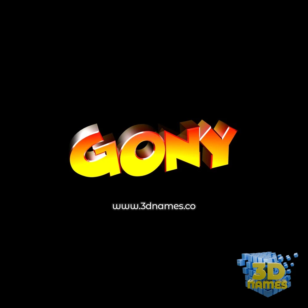 gony in Black Background style - 3D name wallpaper