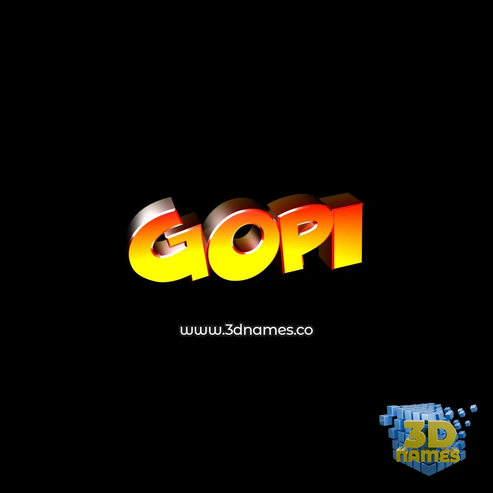 gopi in Black Background style - 3D name wallpaper