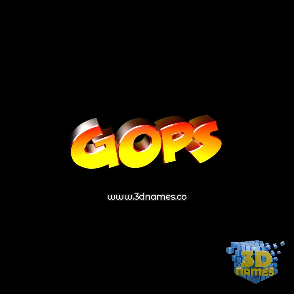 gops in Black Background style - 3D name wallpaper