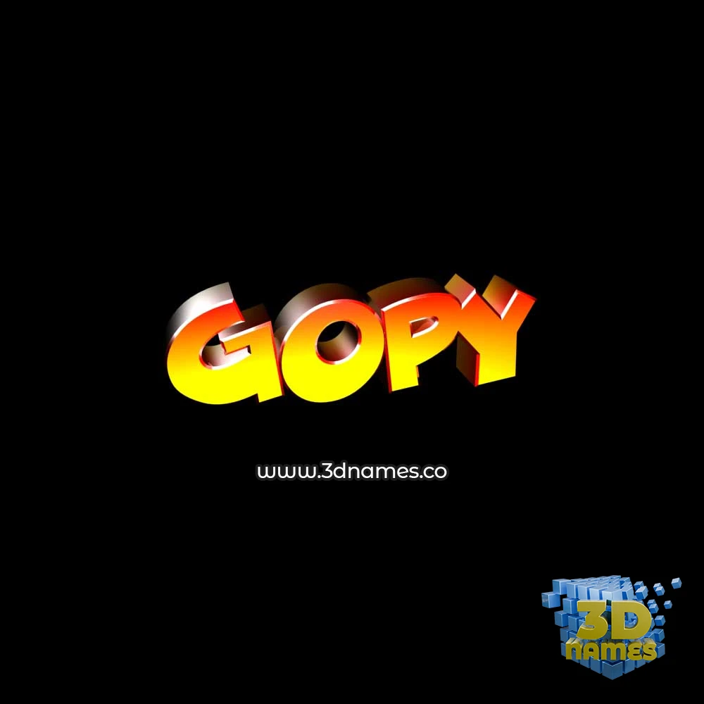 gopy in Black Background style - 3D name wallpaper