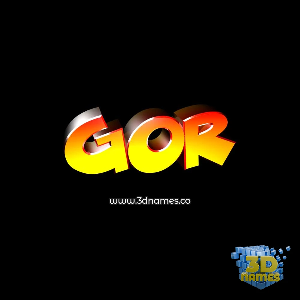 gor in Black Background style - 3D name wallpaper