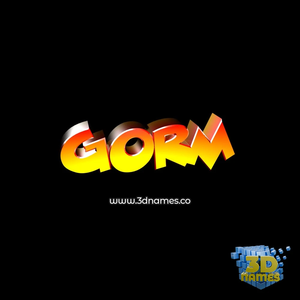 gorm in Black Background style - 3D name wallpaper