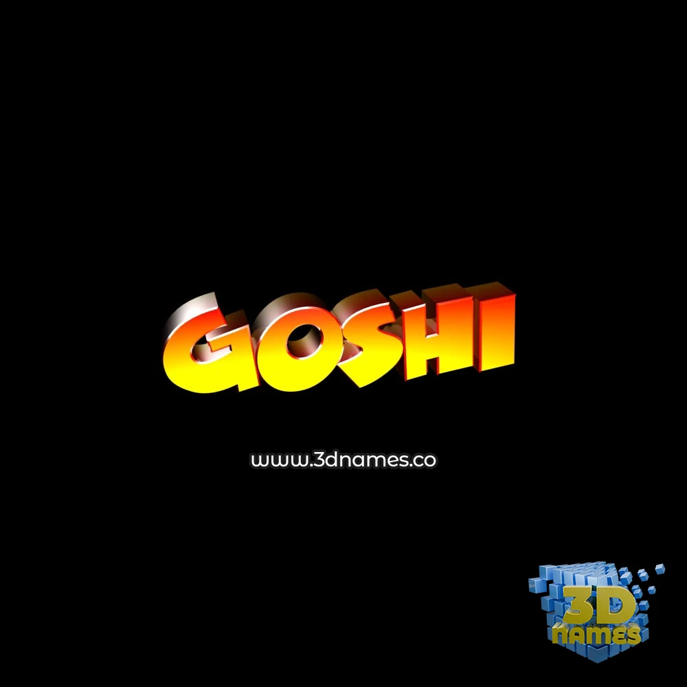 goshi in Black Background style - 3D name wallpaper