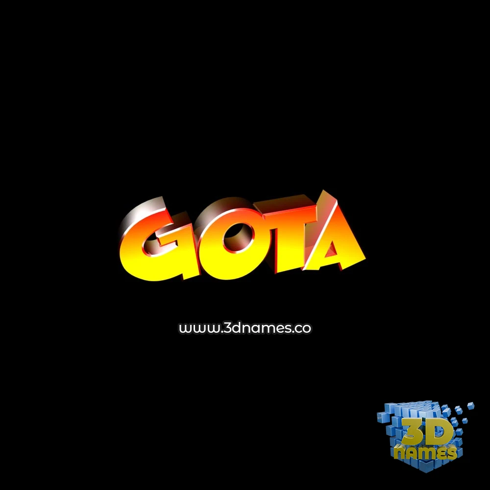 gota in Black Background style - 3D name wallpaper