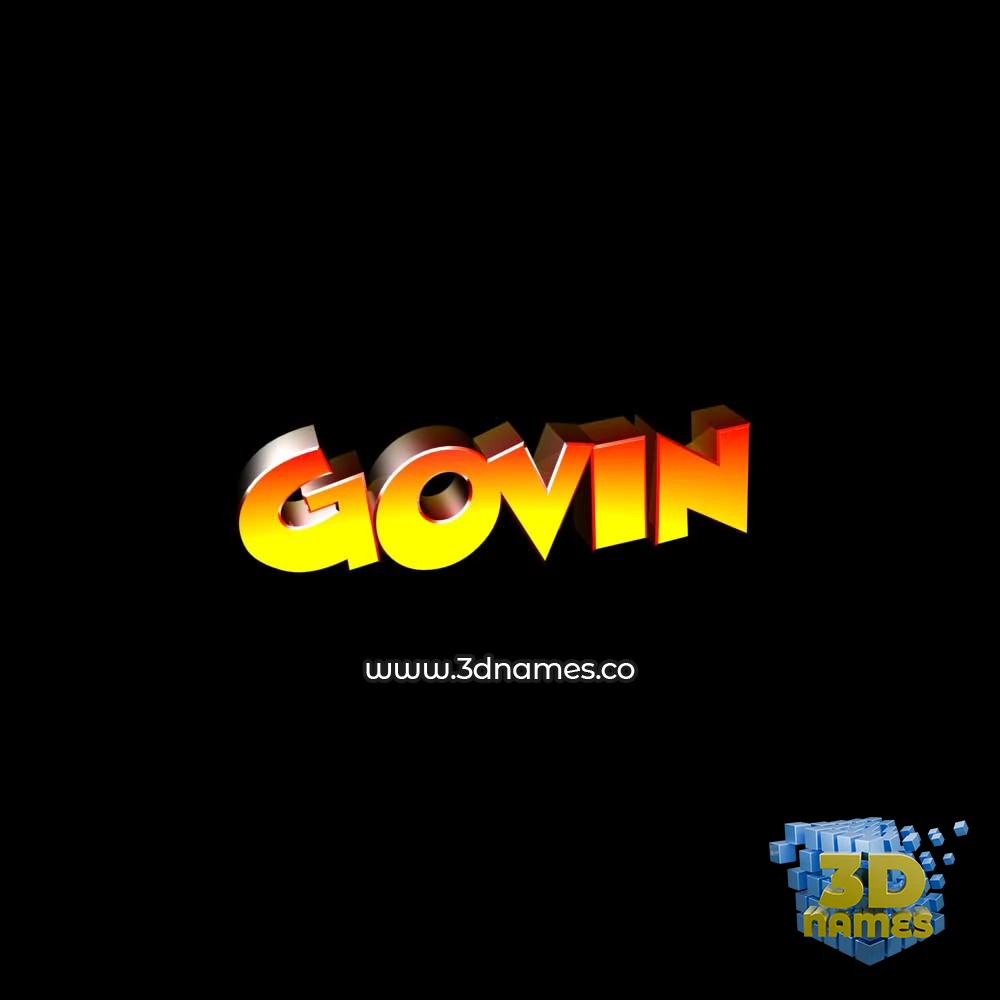 govin in Black Background style - 3D name wallpaper
