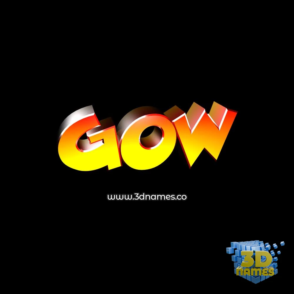 gow in Black Background style - 3D name wallpaper