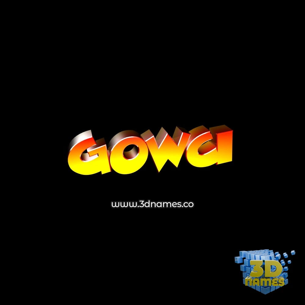 gowci in Black Background style - 3D name wallpaper