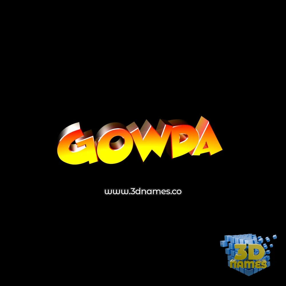 gowda in Black Background style - 3D name wallpaper