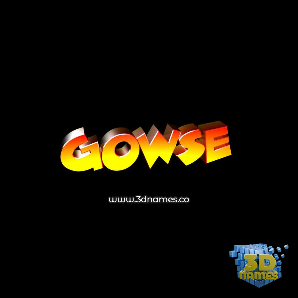 gowse in Black Background style - 3D name wallpaper