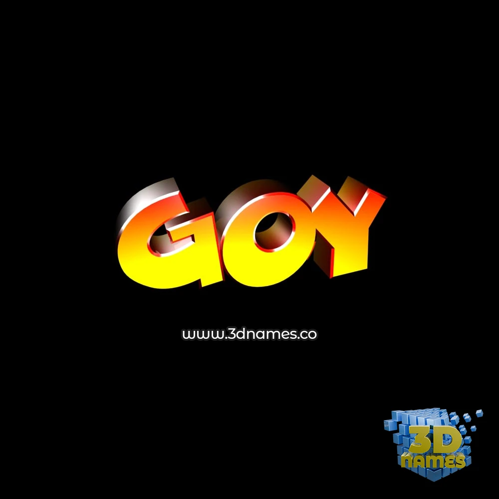 goy in Black Background style - 3D name wallpaper