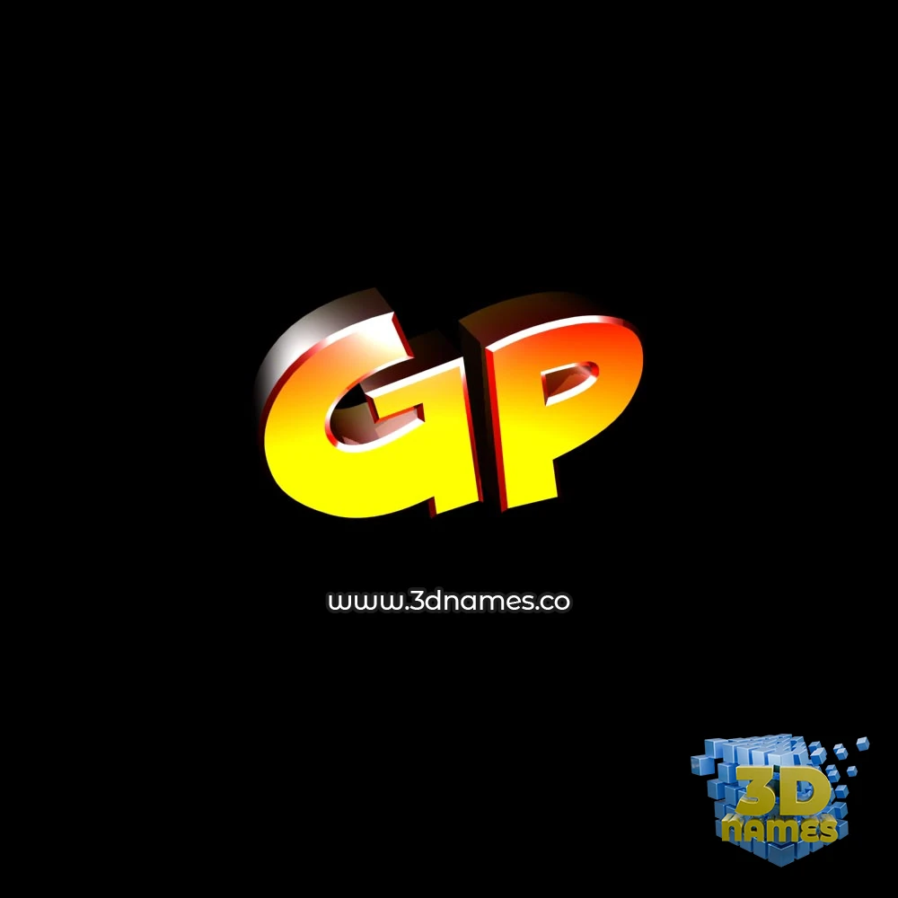 gp in Black Background style - 3D name wallpaper