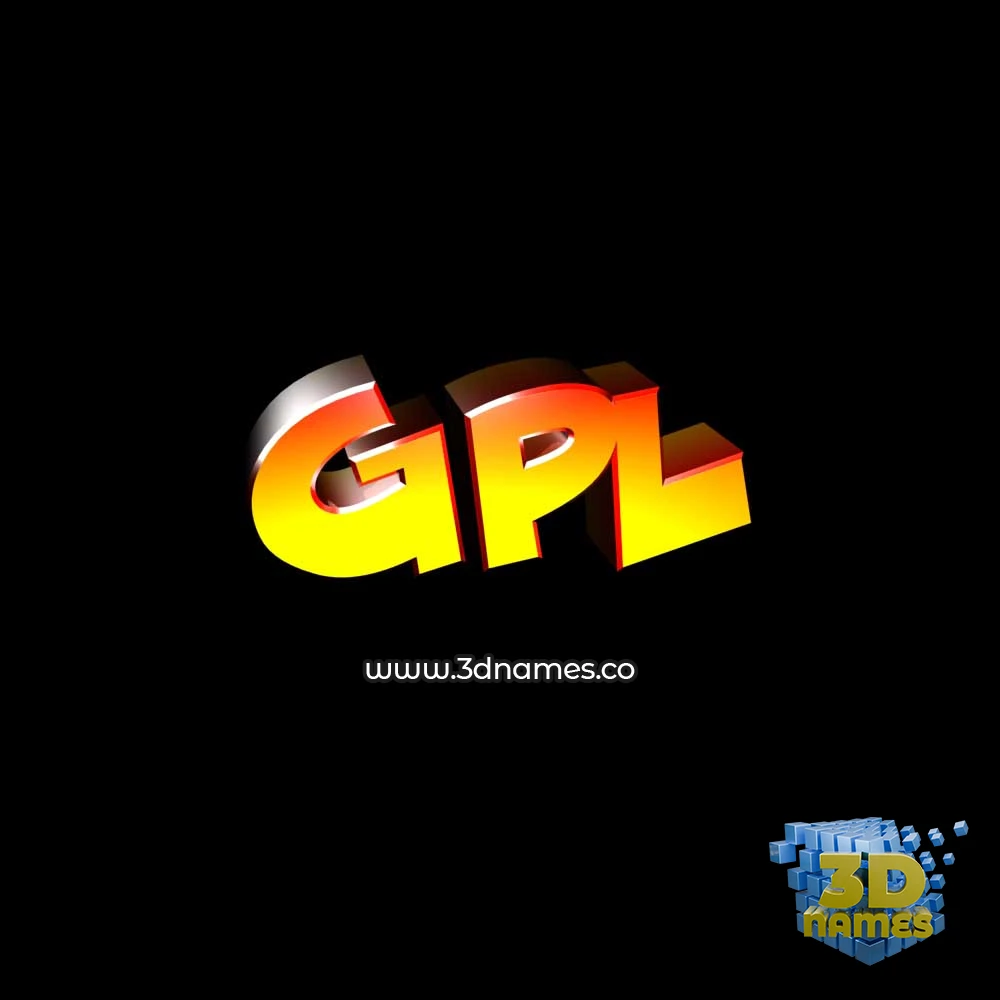 gpl in Black Background style - 3D name wallpaper