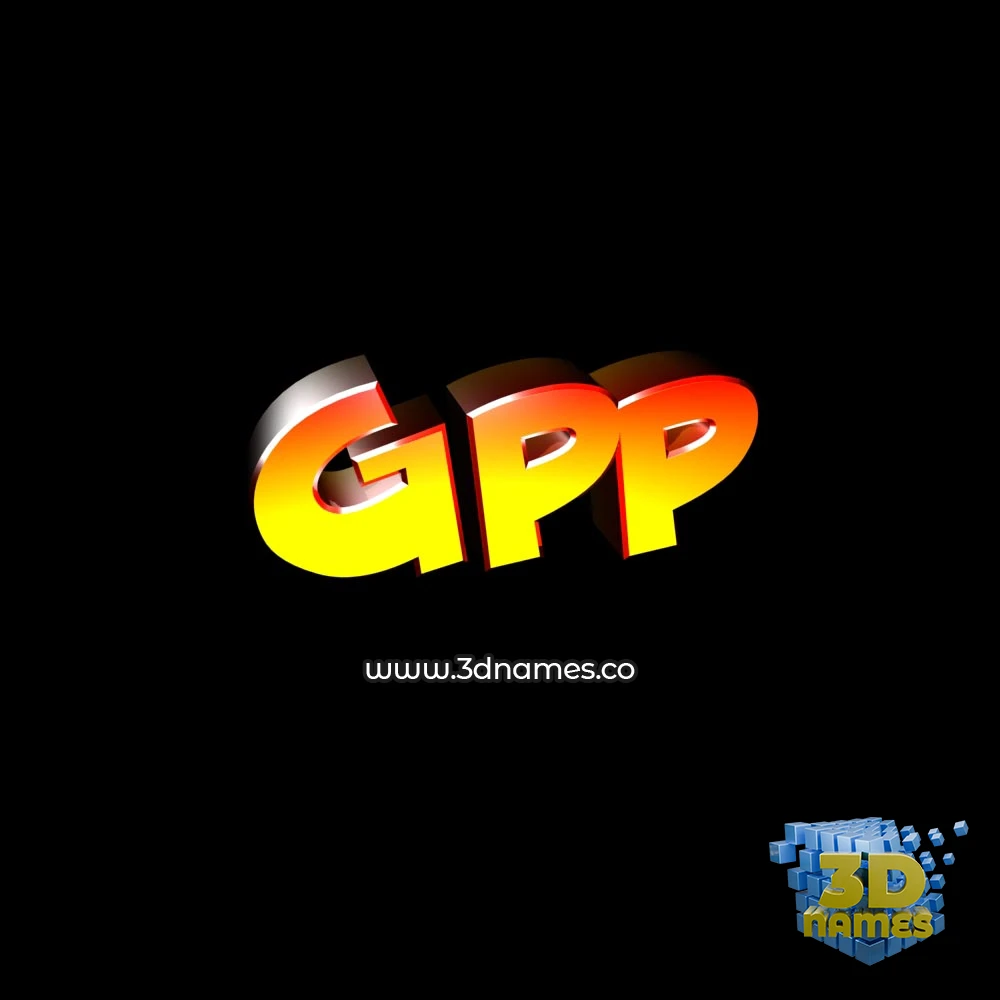 gpp in Black Background style - 3D name wallpaper