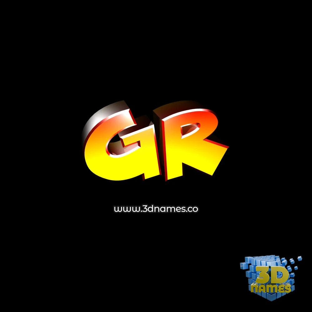 gr in Black Background style - 3D name wallpaper