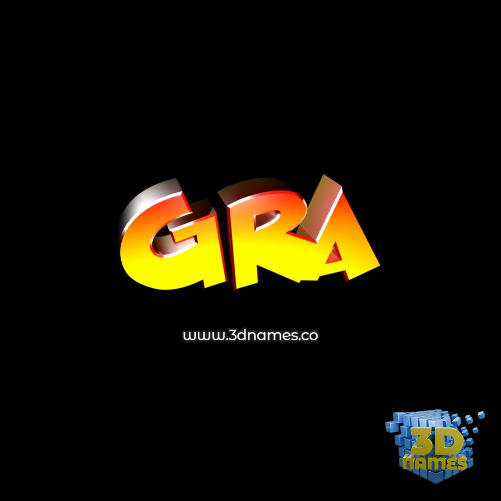 gra in Black Background style - 3D name wallpaper