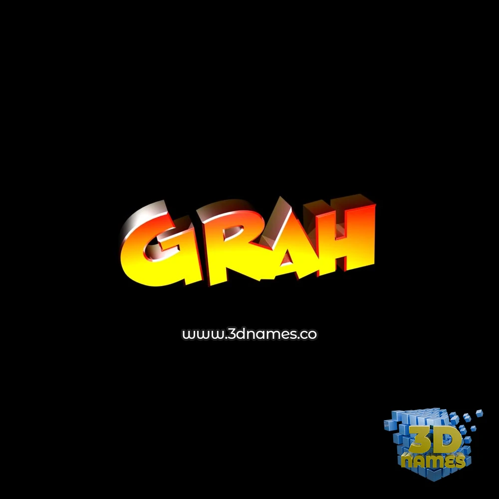 grah in Black Background style - 3D name wallpaper