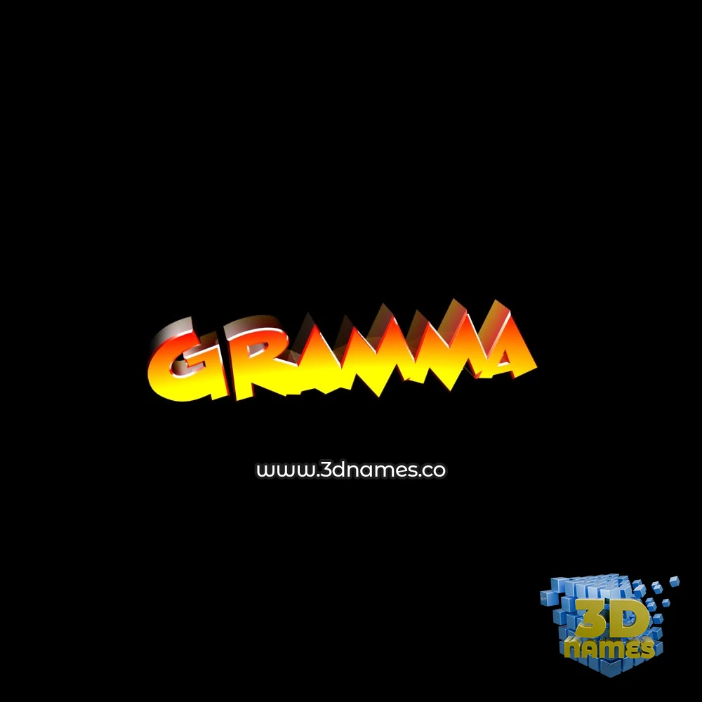 gramma in Black Background style - 3D name wallpaper