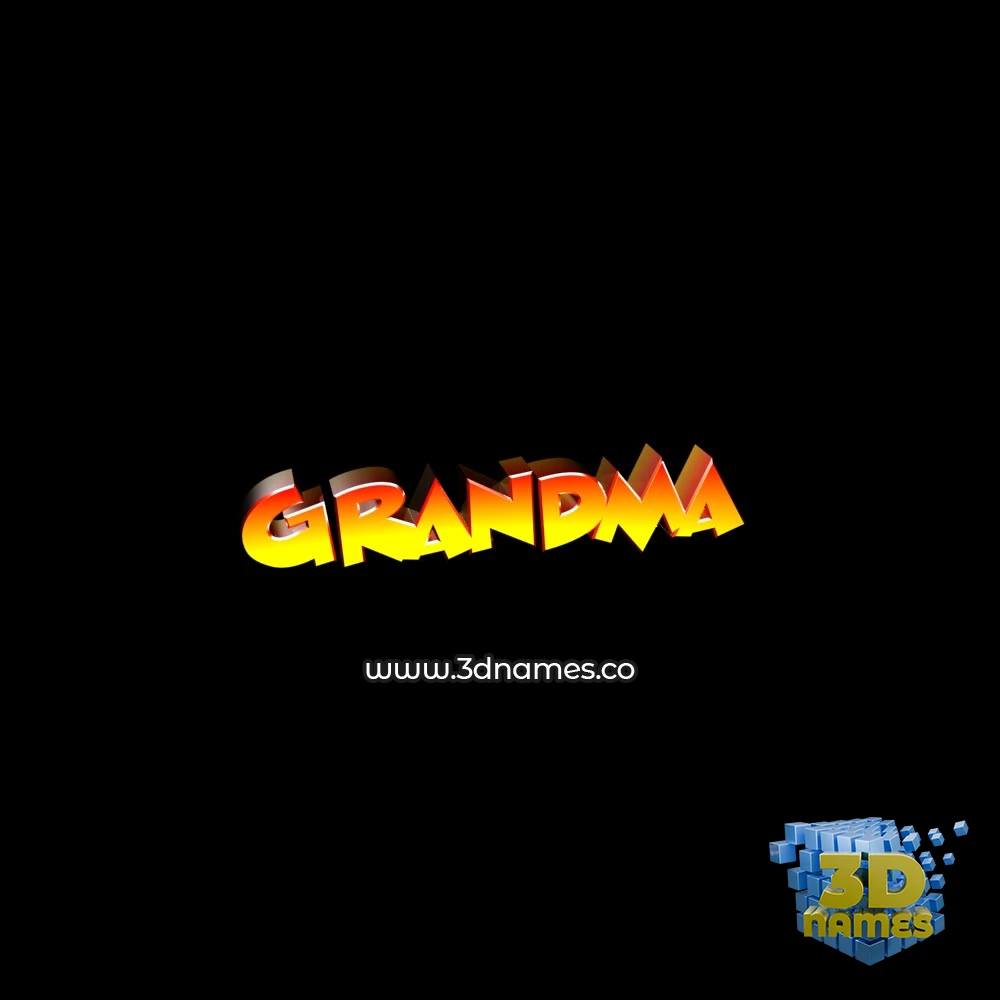 grandma in Black Background style - 3D name wallpaper