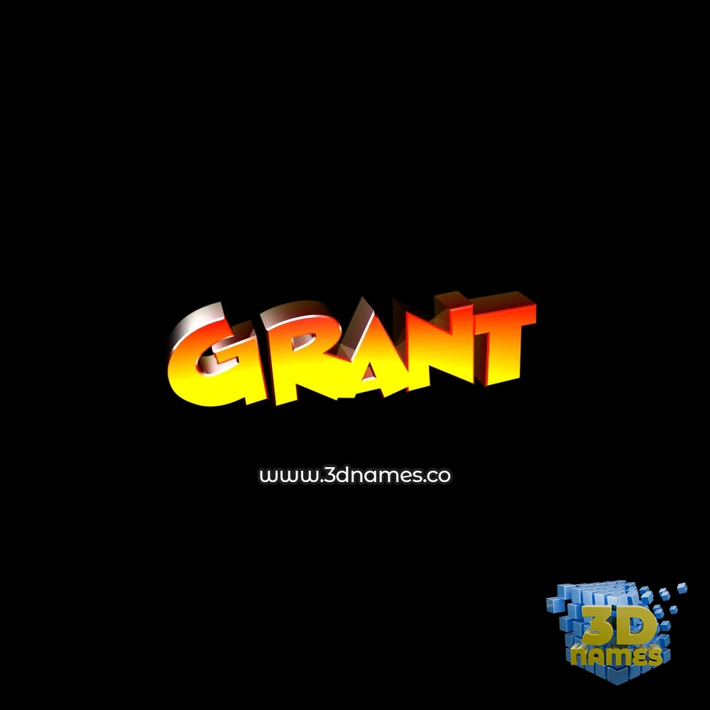 grant in Black Background style - 3D name wallpaper