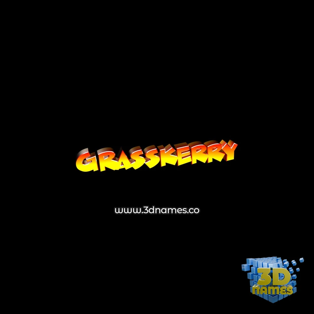 grasskerry in Black Background style - 3D name wallpaper