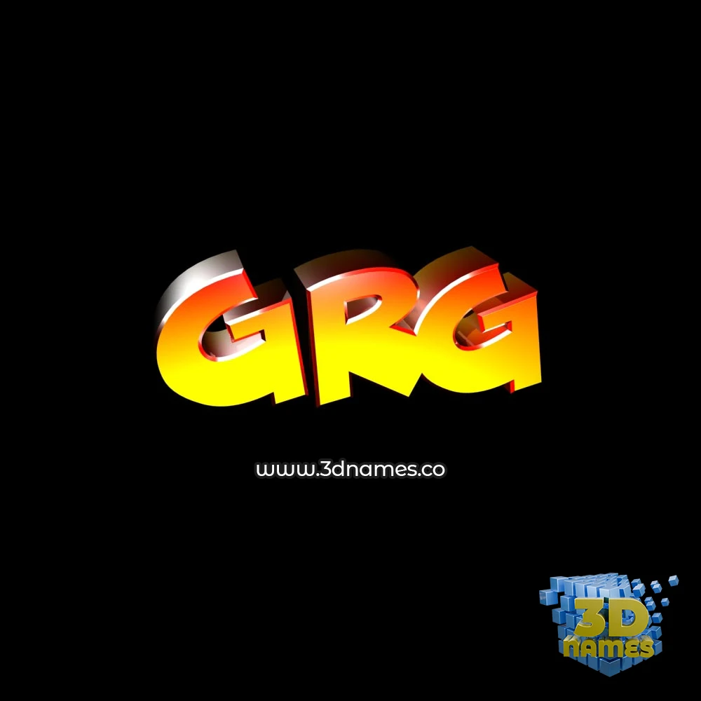 grg in Black Background style - 3D name wallpaper