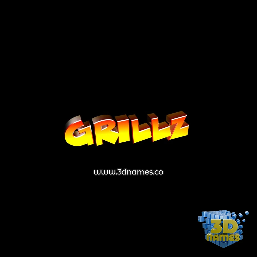 grillz in Black Background style - 3D name wallpaper