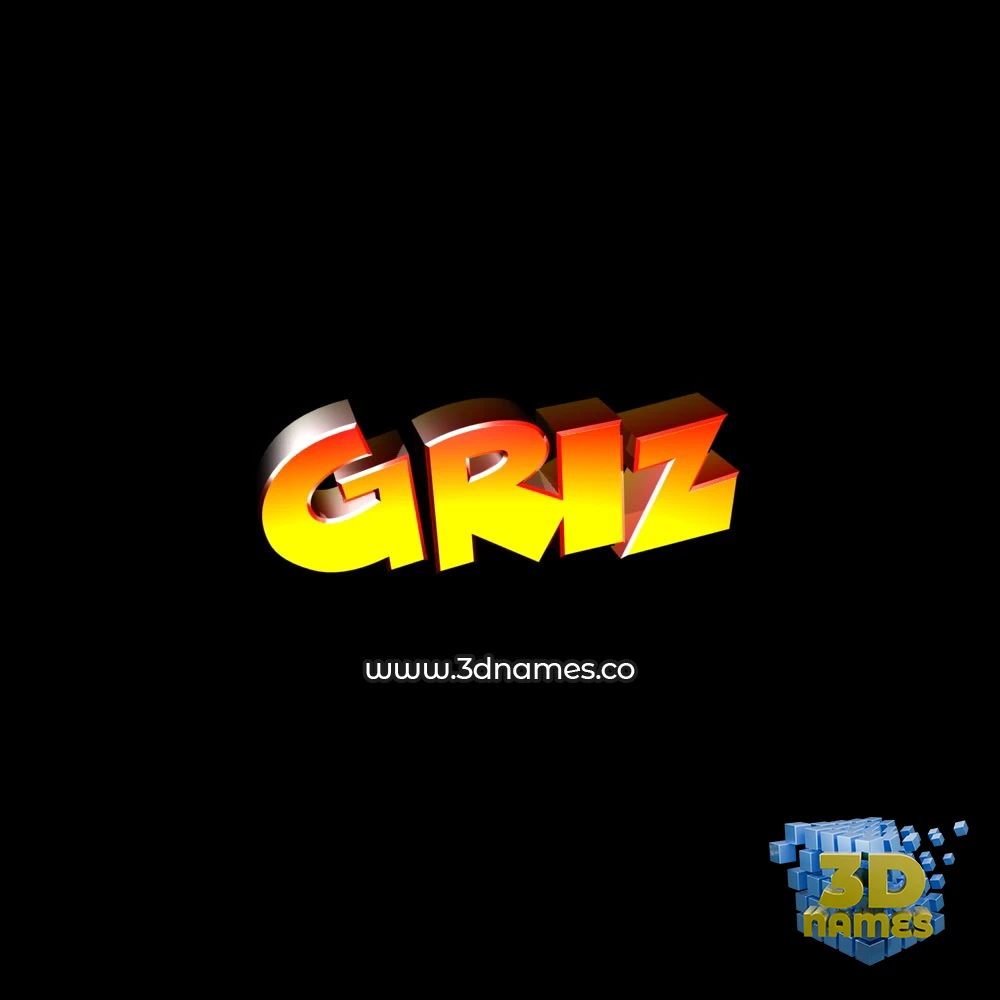 griz in Black Background style - 3D name wallpaper