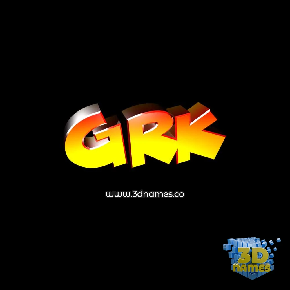 grk in Black Background style - 3D name wallpaper