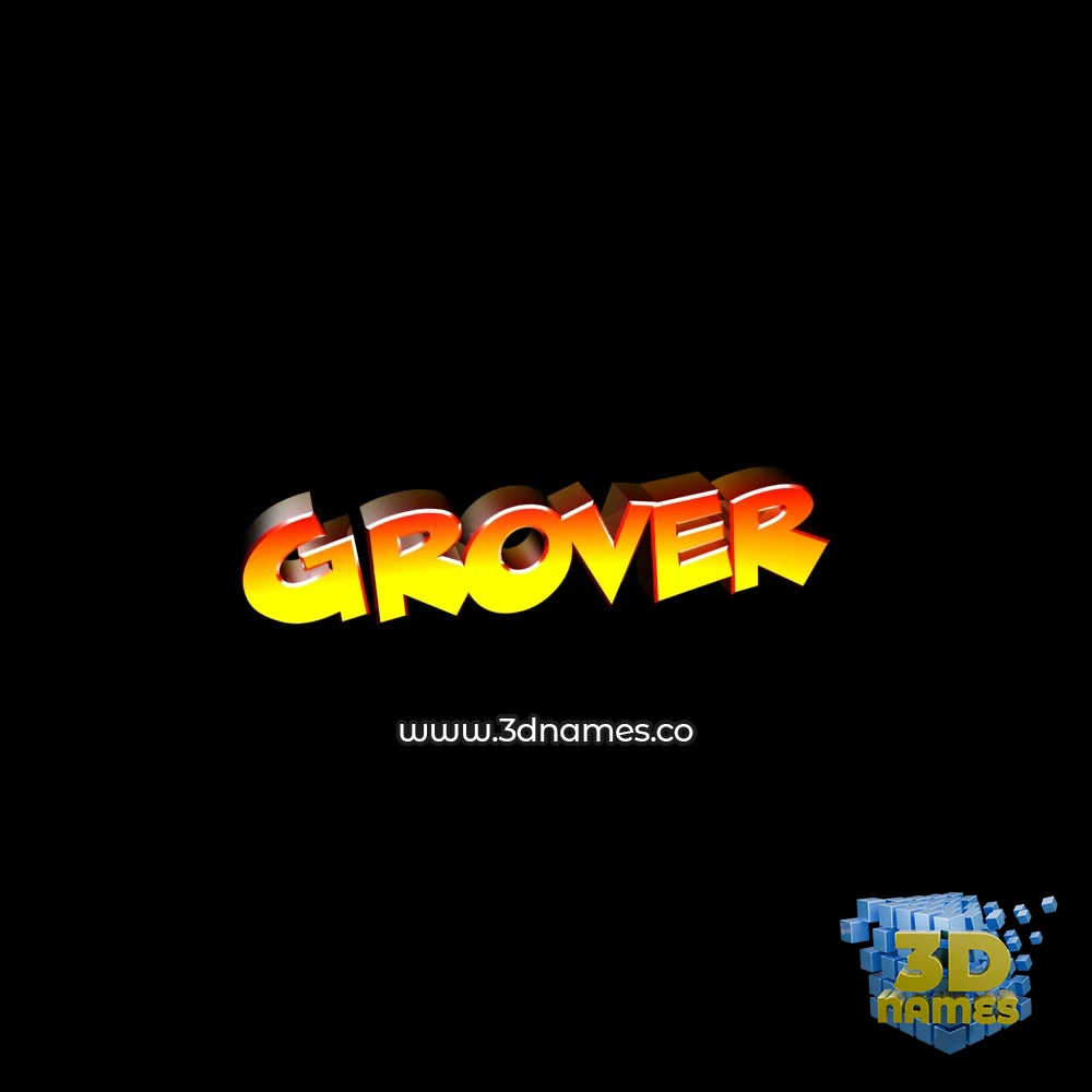 grover in Black Background style - 3D name wallpaper