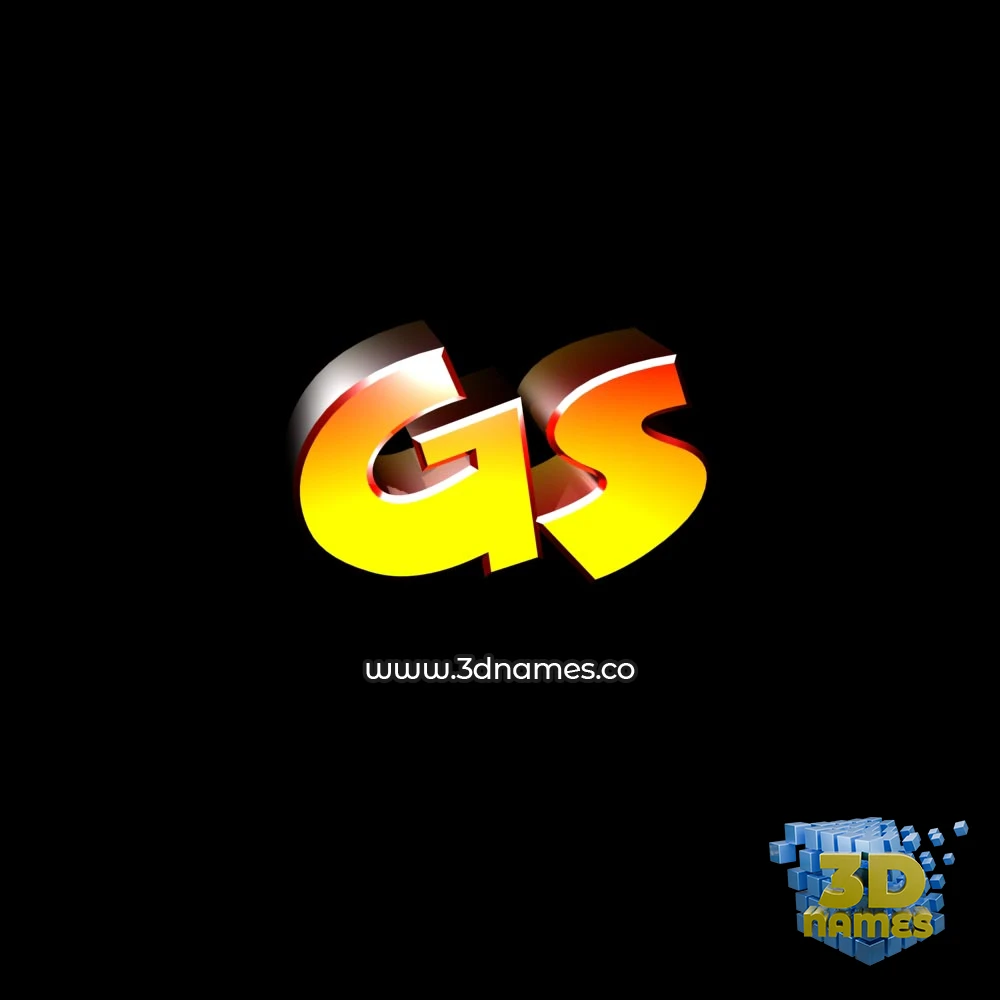 gs in Black Background style - 3D name wallpaper