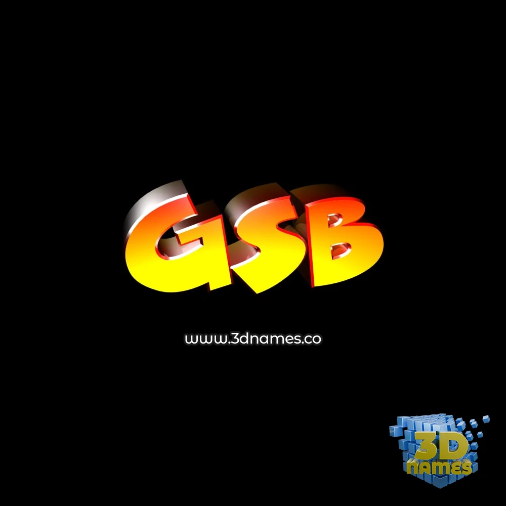 gsb in Black Background style - 3D name wallpaper