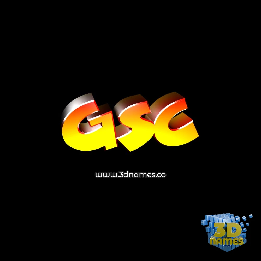 gsc in Black Background style - 3D name wallpaper
