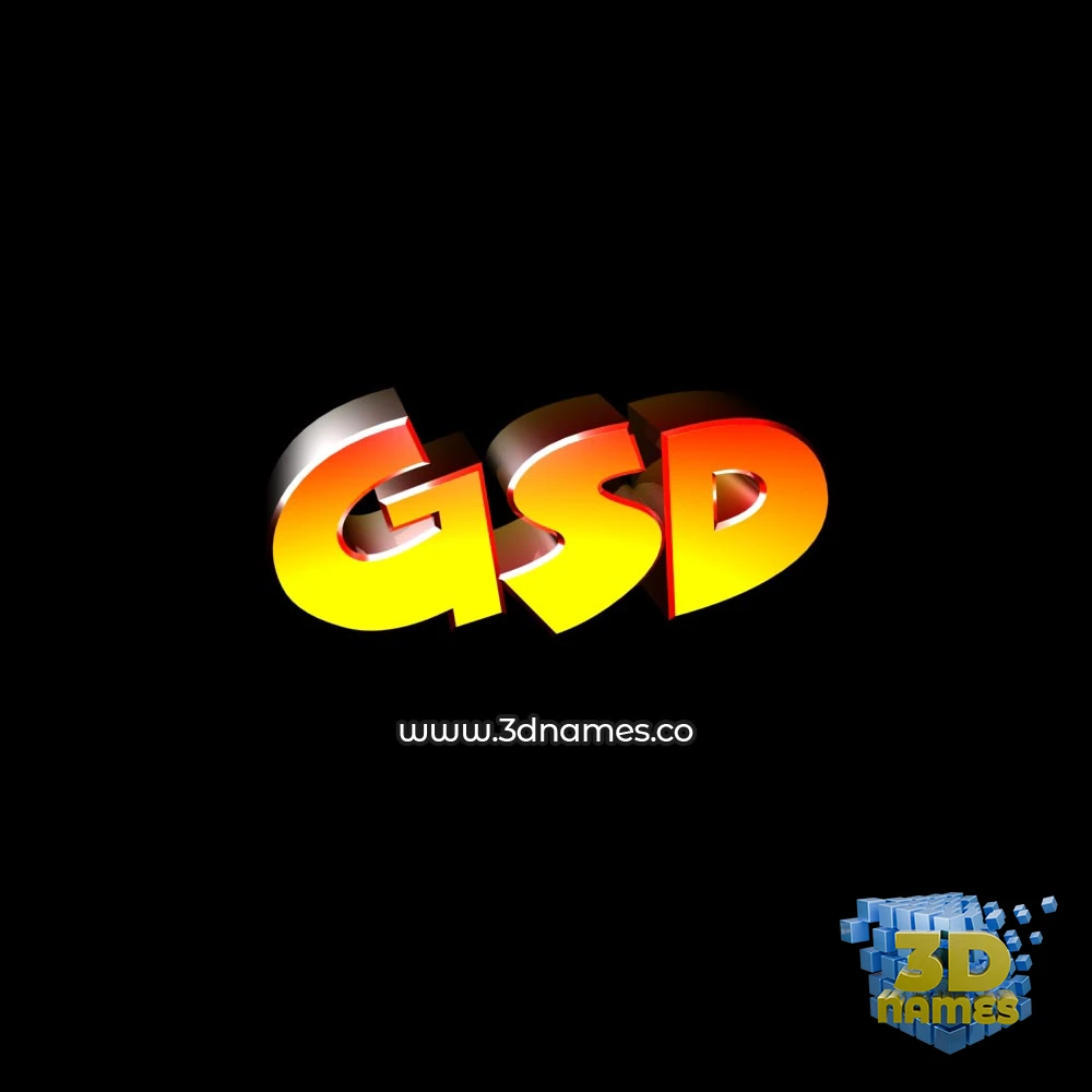 gsd in Black Background style - 3D name wallpaper