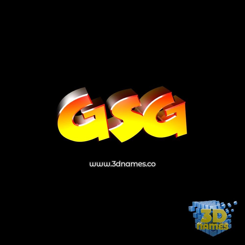 gsg in Black Background style - 3D name wallpaper