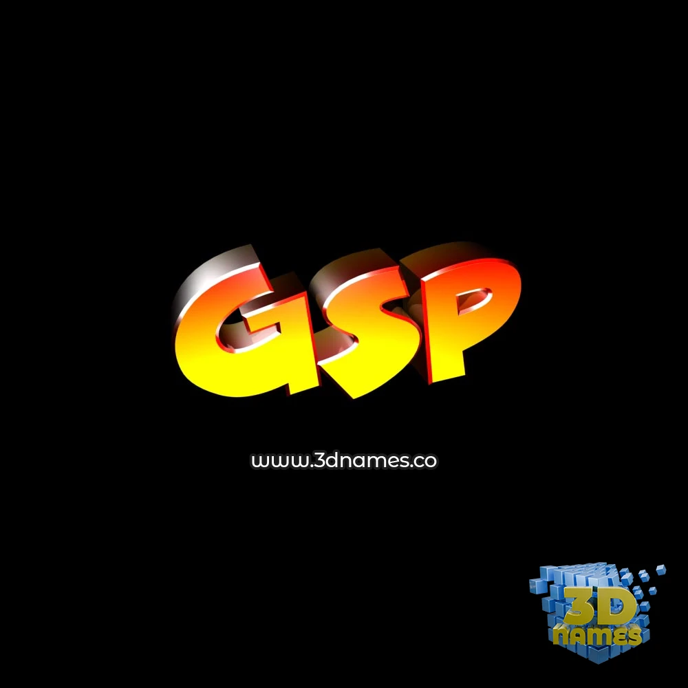 gsp in Black Background style - 3D name wallpaper