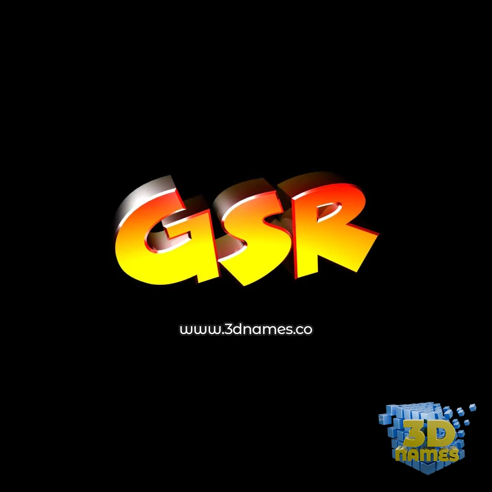 gsr in Black Background style - 3D name wallpaper