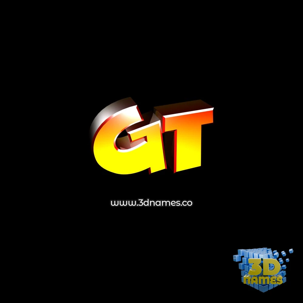 gt in Black Background style - 3D name wallpaper