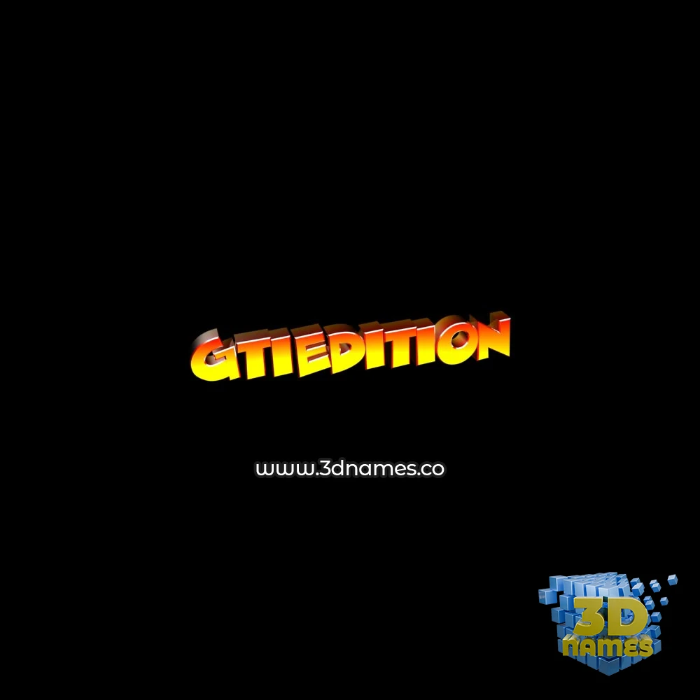 gtiedition in Black Background style - 3D name wallpaper