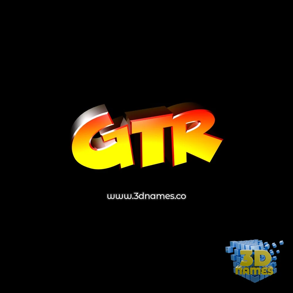 gtr in Black Background style - 3D name wallpaper