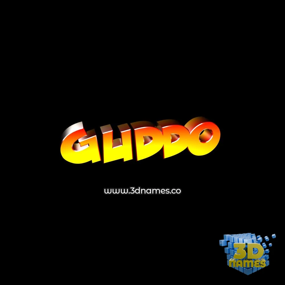 guddo in Black Background style - 3D name wallpaper