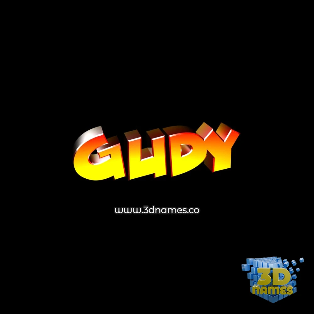 gudy in Black Background style - 3D name wallpaper