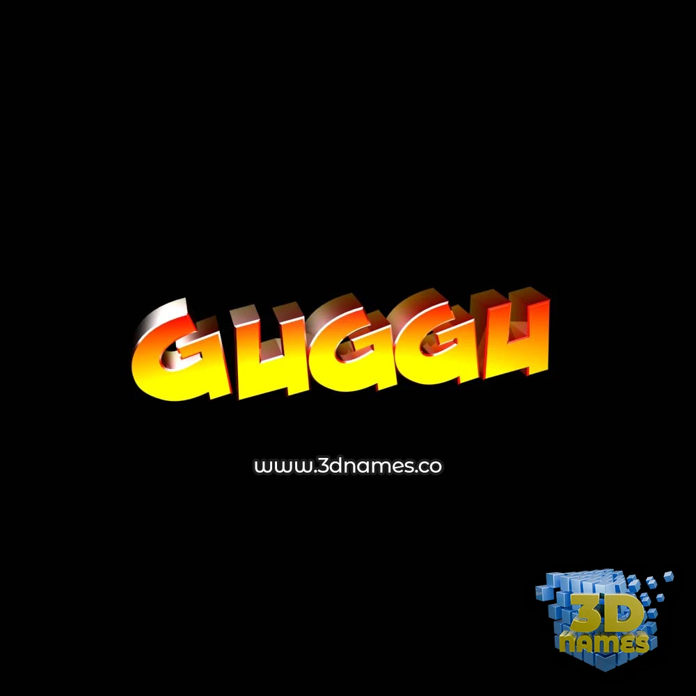 guggu in Black Background style - 3D name wallpaper