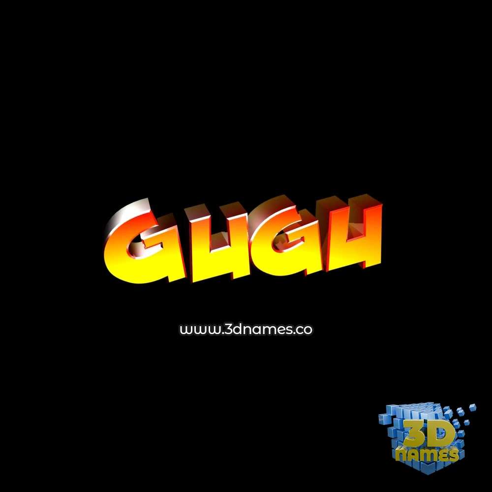 gugu in Black Background style - 3D name wallpaper