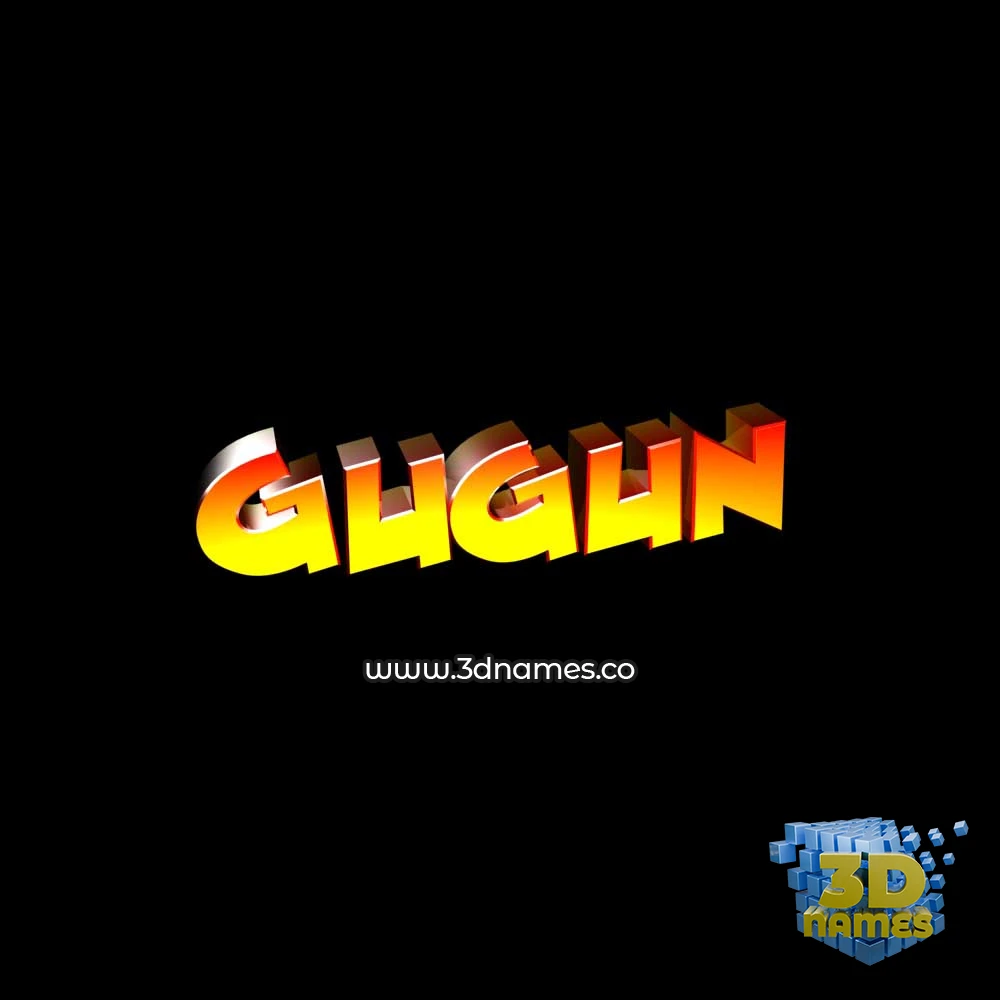 gugun in Black Background style - 3D name wallpaper