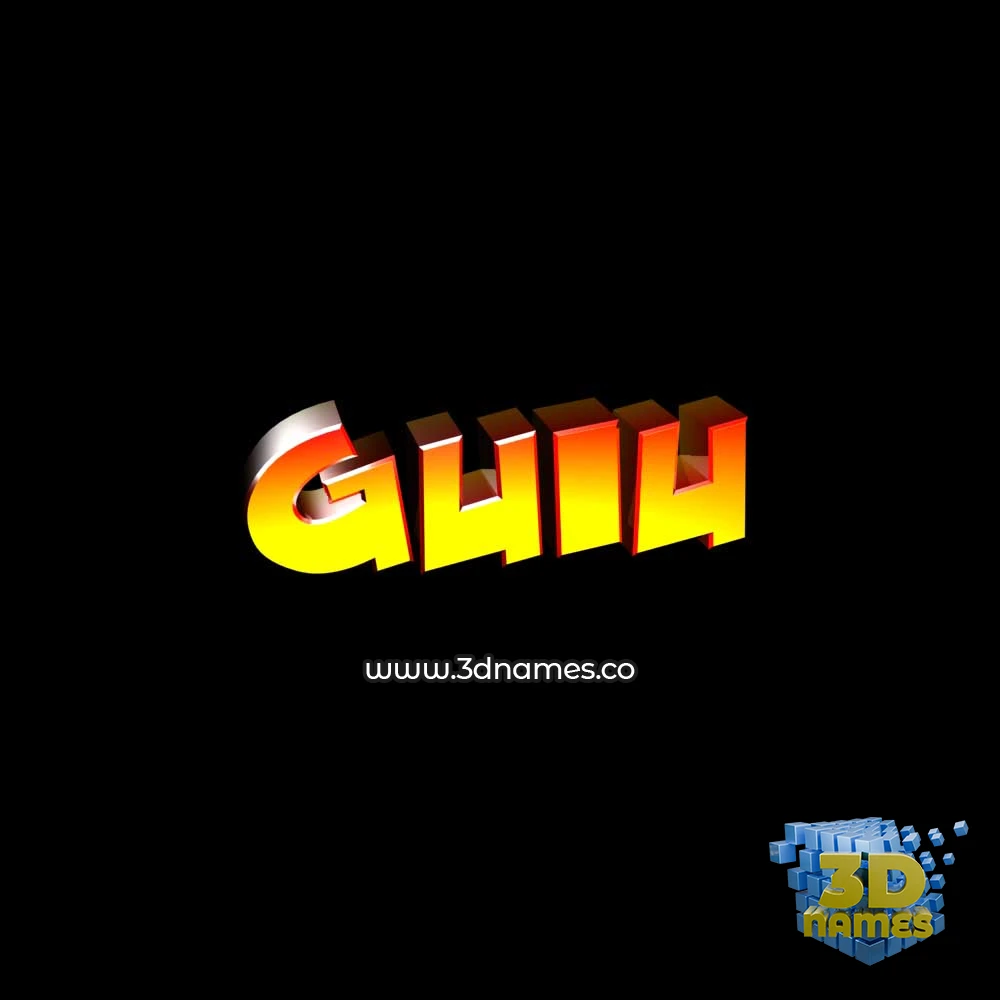 guiu in Black Background style - 3D name wallpaper